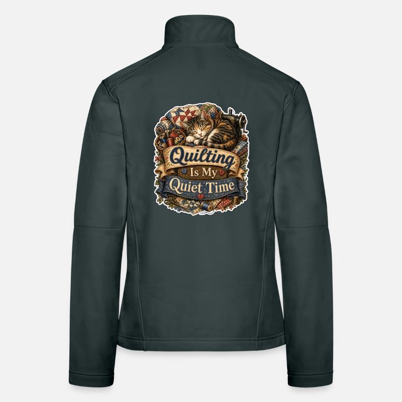 Quilting Is My Quiet Time Katze Frauen Softshelljacke
