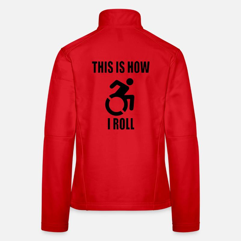 So rolle ich meinen Rollstuhl # - Frauen Softshelljacke - Rot
