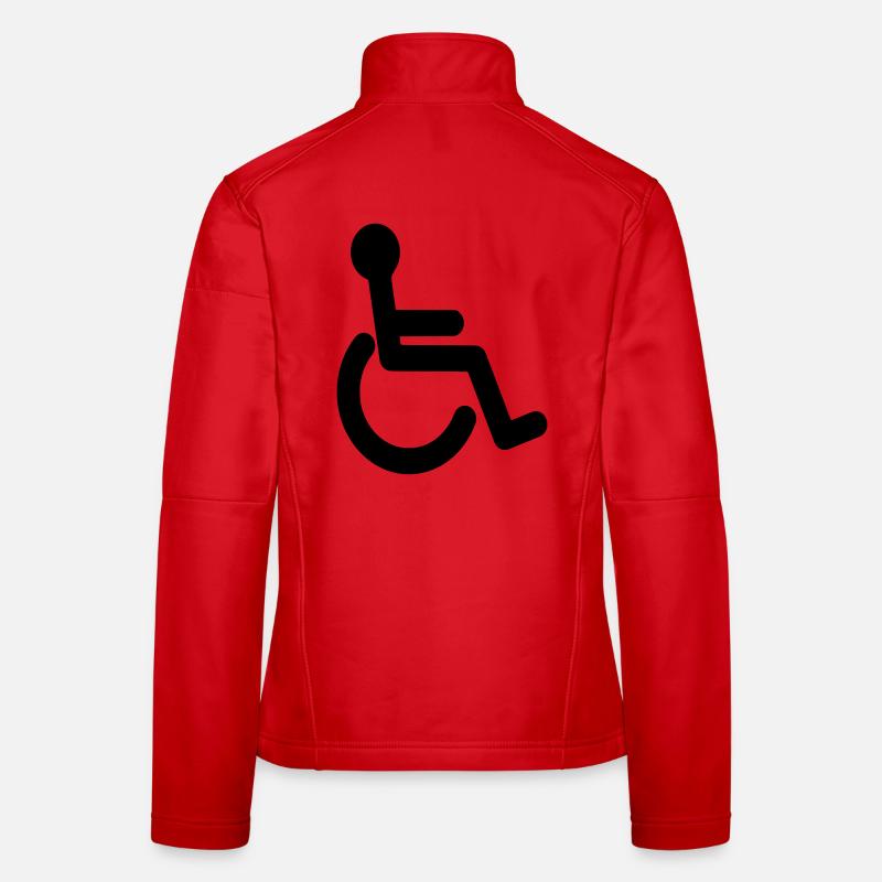 Grundlegendes Rollstuhlsymbol # - Frauen Softshelljacke - Rot