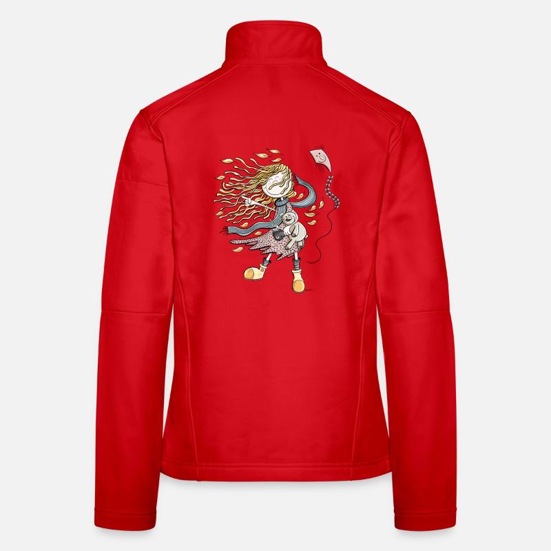 Glückliches Mädchen im Herbstwind I Herbst Frauen Softshelljacke