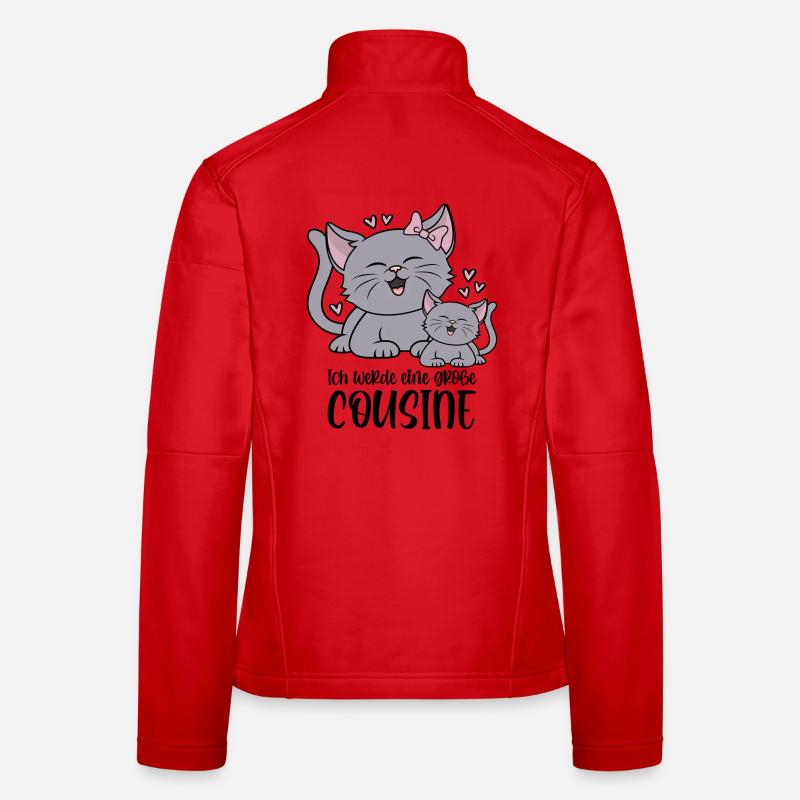 Ich werde eine große Cousine - Katze Katzen Kinder Frauen Softshelljacke