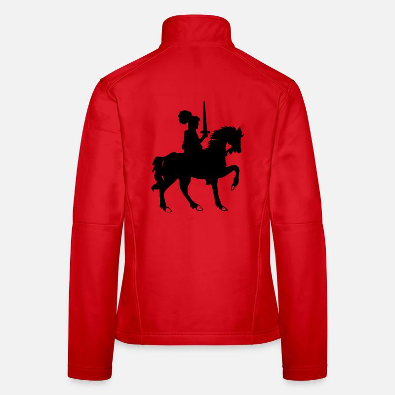 Chevalier avec épée et cheval Veste en tissu softshell Femme
