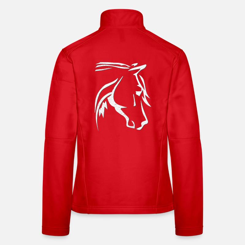 Tête de cheval - dessin de cheval - équitation - cavalière Veste en tissu softshell Femme