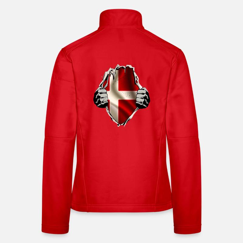 Dänemark unterm Shirt - Frauen Softshelljacke - Rot