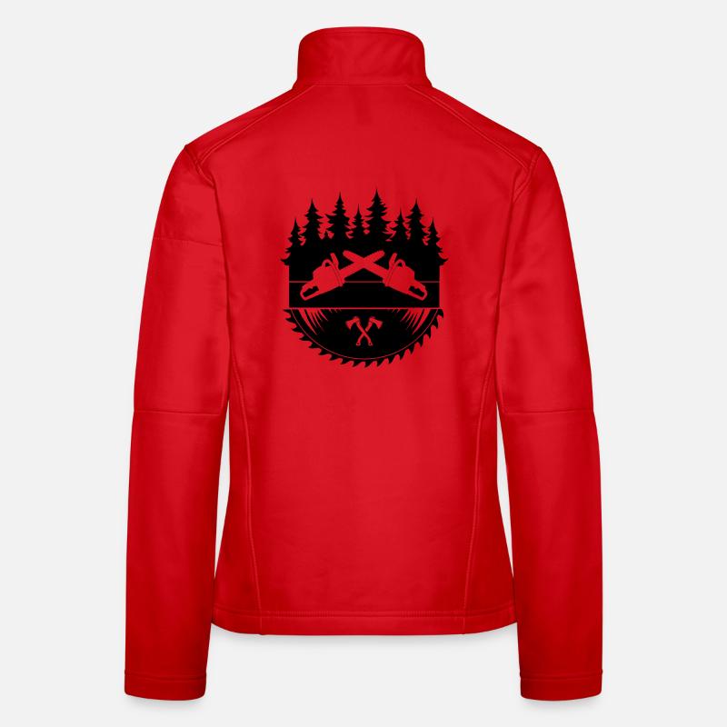 Logo de la hache de tronçonneuse bûcheron Veste en tissu softshell Femme