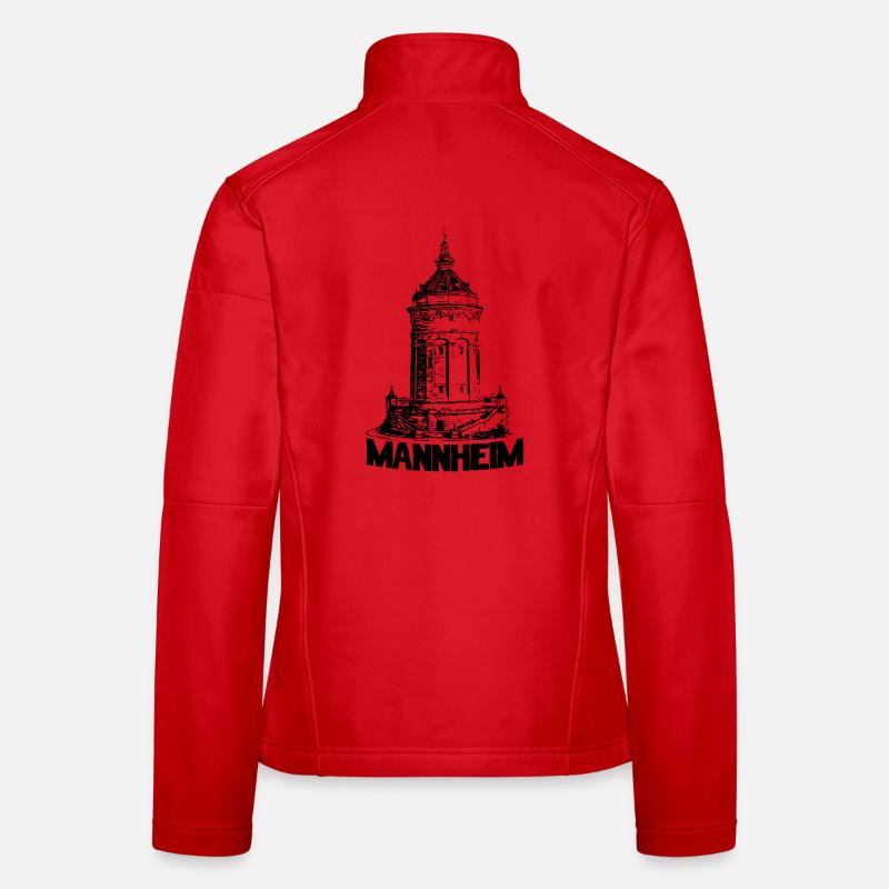 Mannheimer Wasserturm Mannheim schwarz - Frauen Softshelljacke - Rot