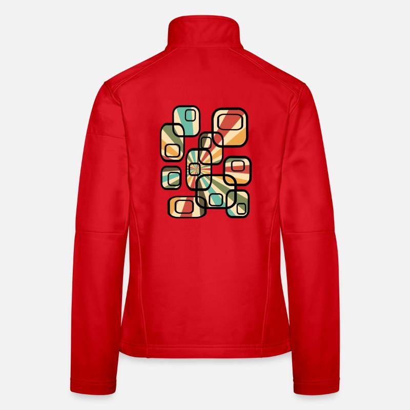 70s wallpaper pattern cuboid retro pattern Women's Softshell Jacket