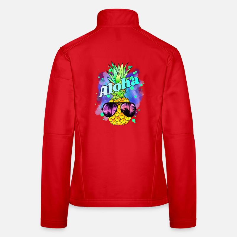 Ananas Aloha Coloré Veste en tissu softshell Femme
