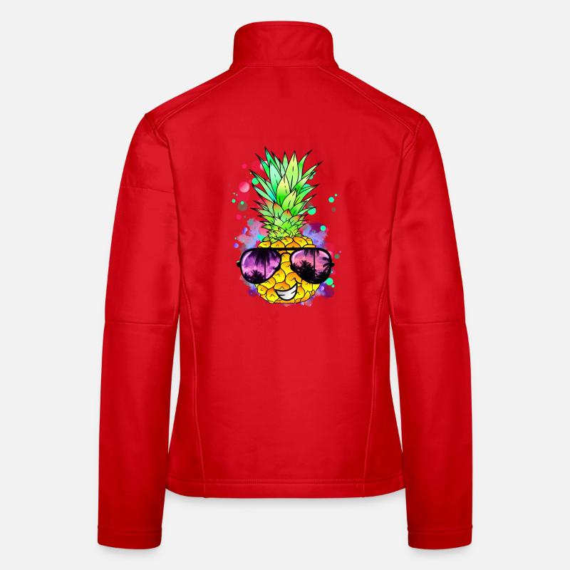 Pineapple with cool sunglasses Women's Softshell Jacket