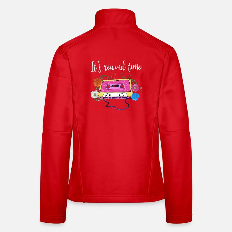 Cassette Vintage Rétro « It’s Rewind Time » Par Veste en tissu softshell Femme