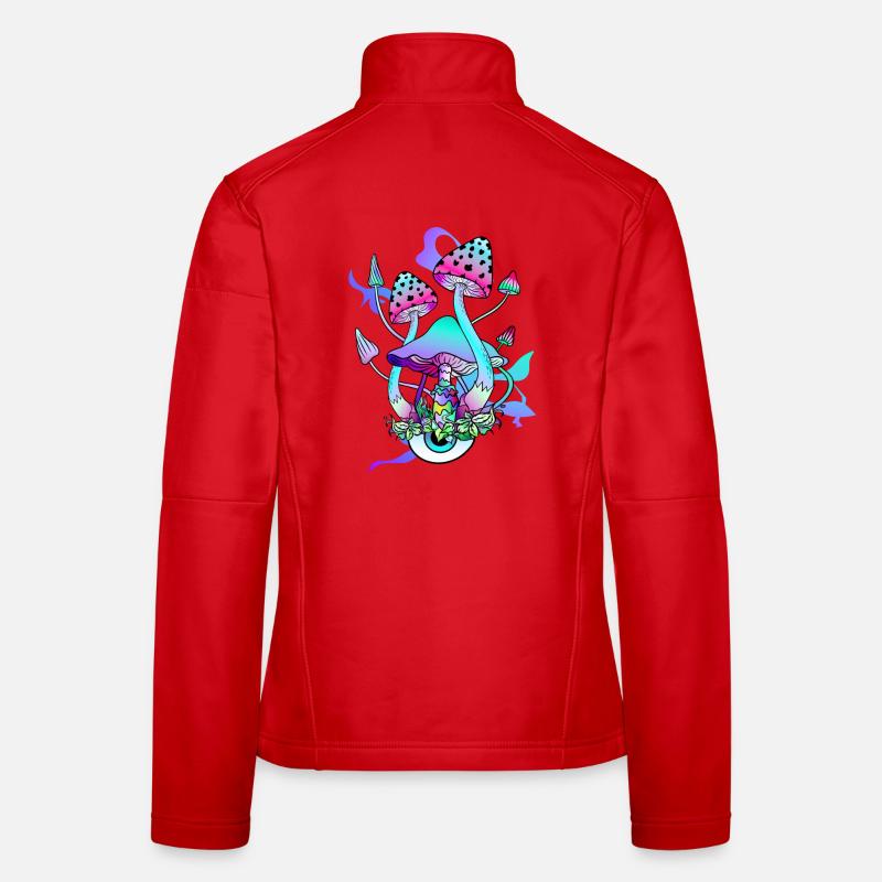 Trippy Hippie Psychedelic Mushroom Frauen Softshelljacke