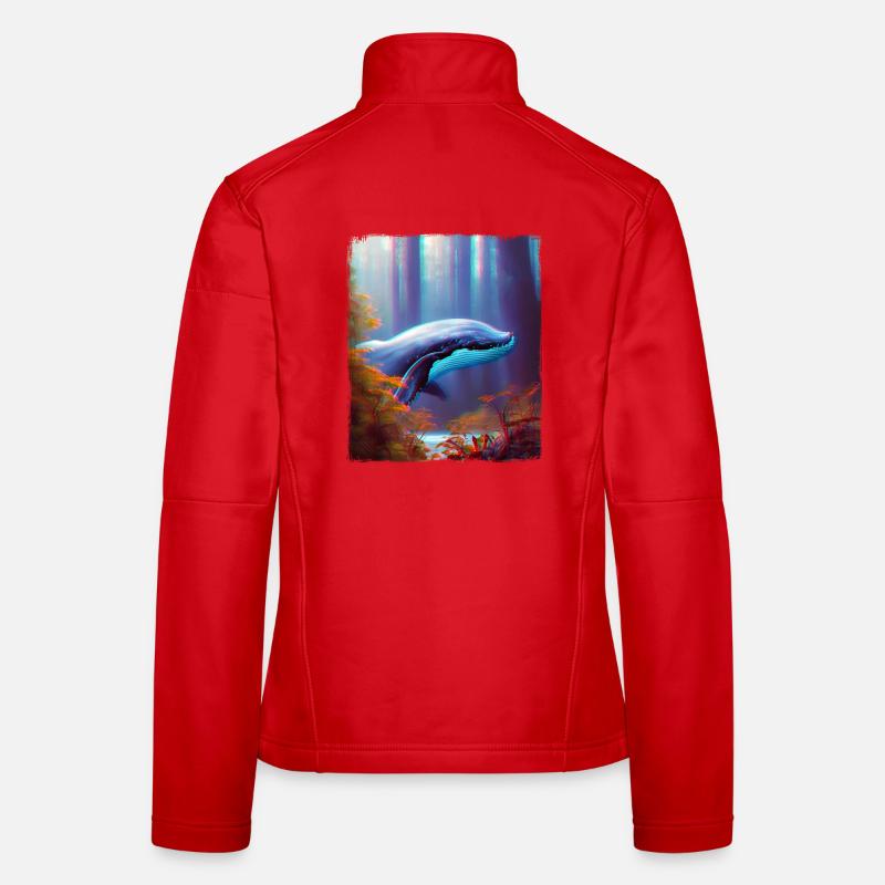 Baleine dans la forêt Surréalisme Veste en tissu softshell Femme