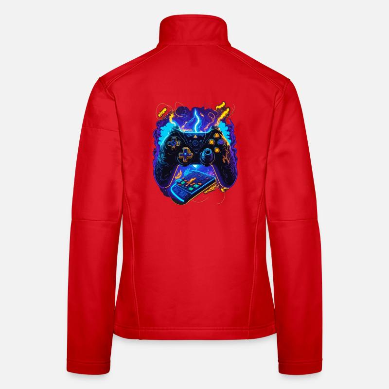 Cyber Gaming Controller Women's Softshell Jacket