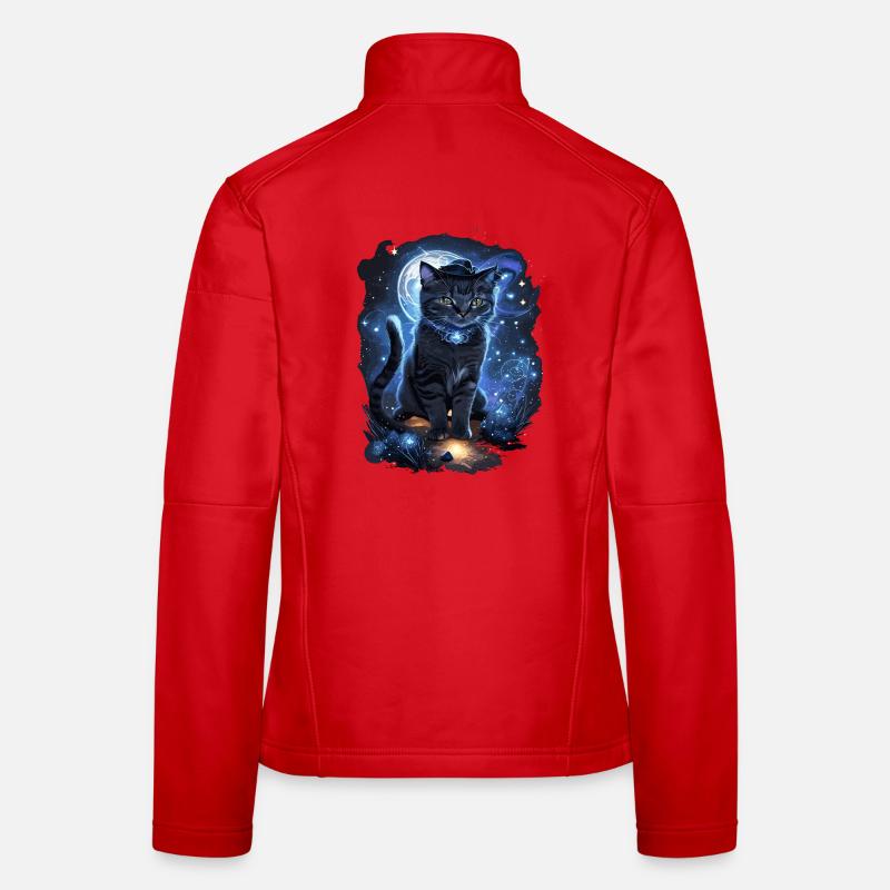 Magical Cat Occult Black Wizard Cat Women's Softshell Jacket