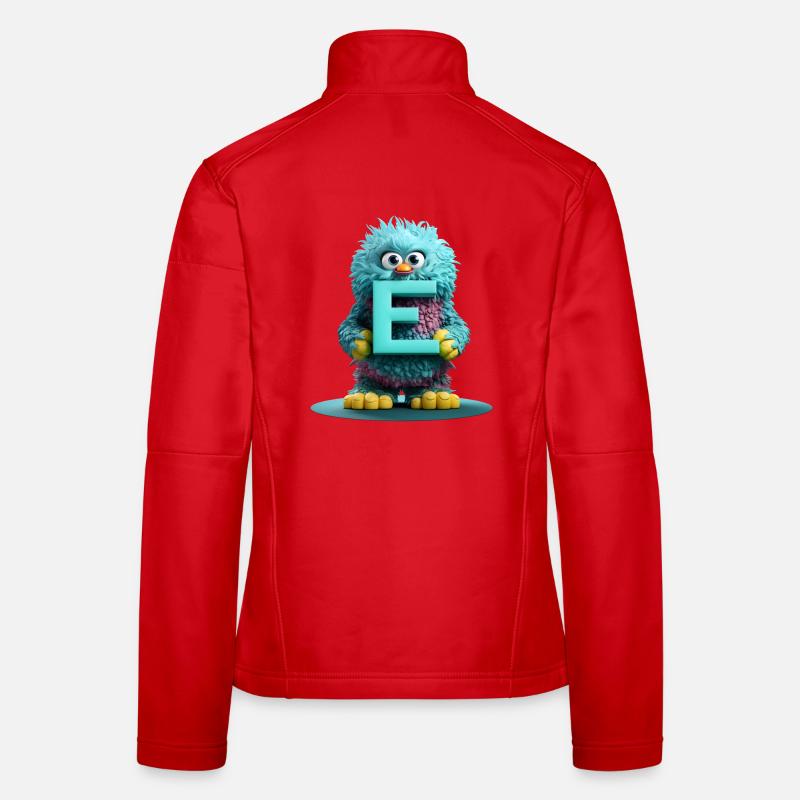 Flauschiges Monster mit dem Buchstaben E - Frauen Softshelljacke - Rot