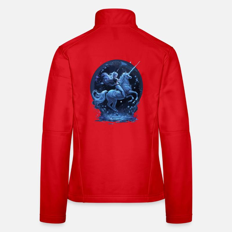 Licorne mystique avec cavalier Veste en tissu softshell Femme