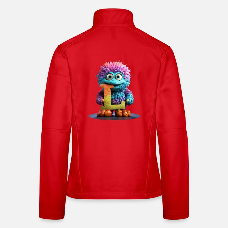 Regenbogenmonster mit Buchstabe L Frauen Softshelljacke