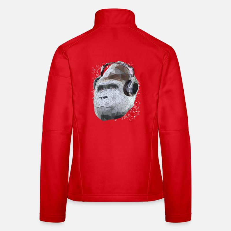 Gorille avec casque Low Poly Pop Art Veste en tissu softshell Femme