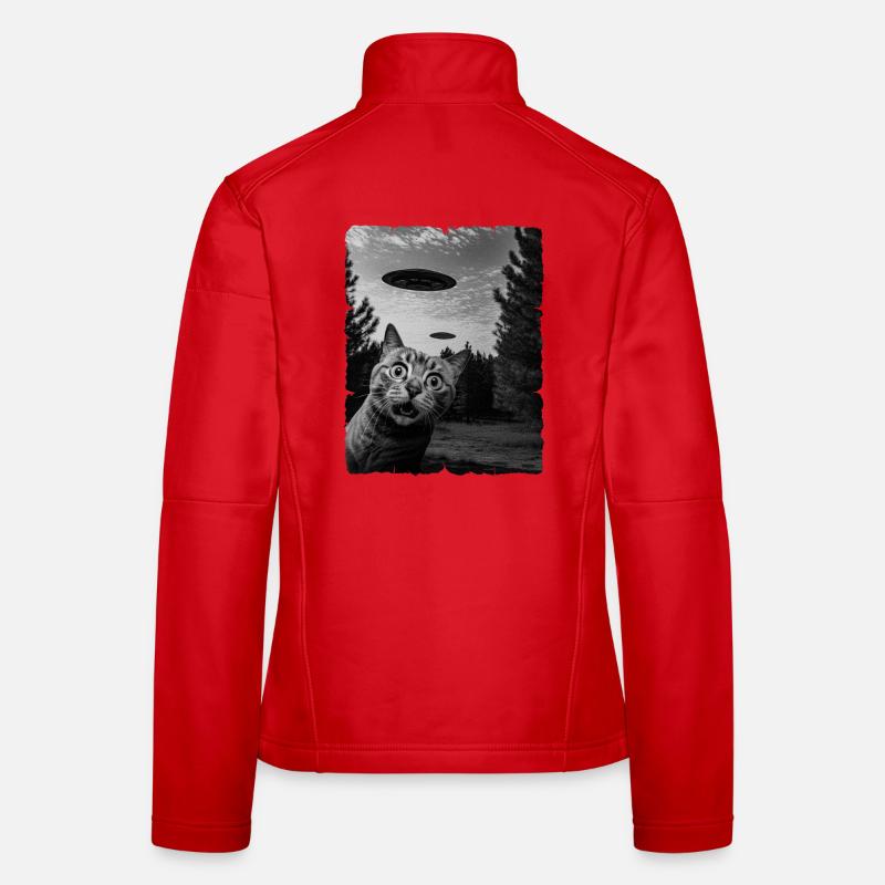 Chat Austerrestrial Invasion Uap Bizarre Veste en tissu softshell Femme