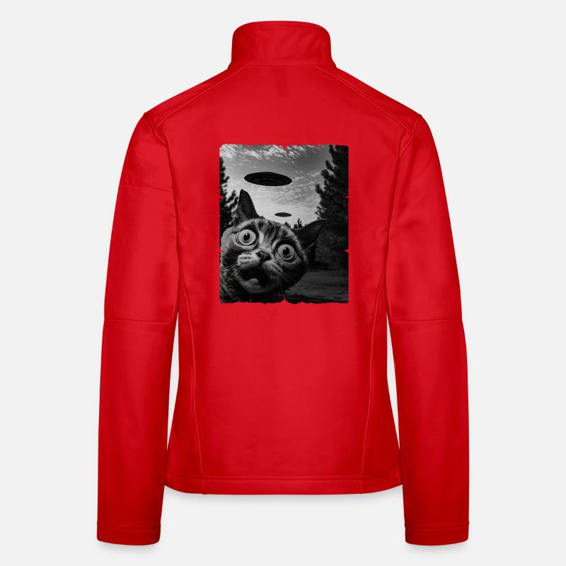 Chat Austerrestrial Invasion Uap Bizarre Veste en tissu softshell Femme