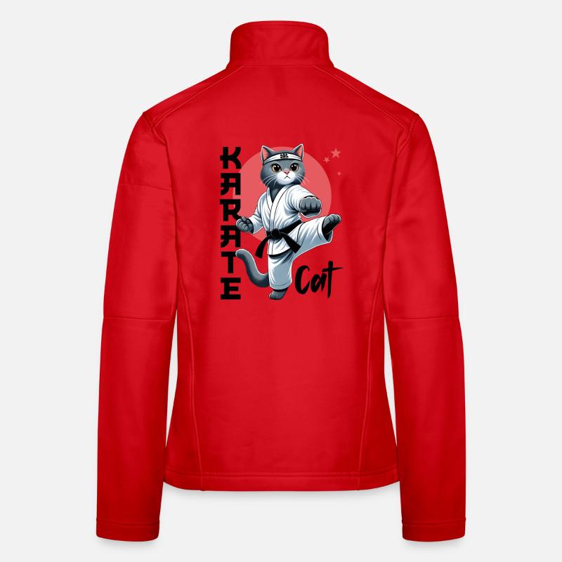 Chat de karaté - Conception d’arts martiaux de chat drôle Veste en tissu softshell Femme