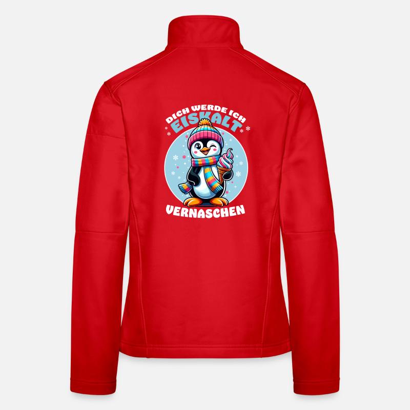 Lustiger Pinguin mit Eis – Cooler Spruch - Frauen Softshelljacke - Rot