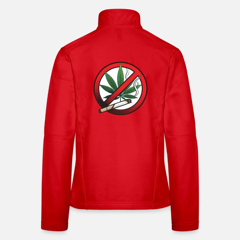 Panneau d’interdiction de la marijuana au cannabis Veste en tissu softshell Femme