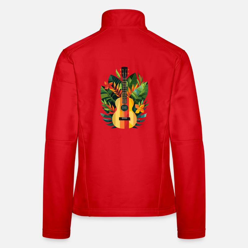 Look de bande dessinée de ukulélé Veste en tissu softshell Femme