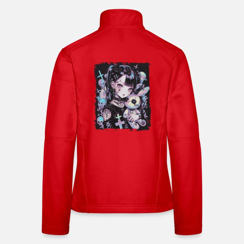 Anime Mädchen Goth Bunny Puppe Gothic Geschenk - Frauen Softshelljacke - Rot
