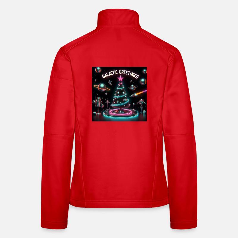 Conception d’arbre de Noël rétro Sci-Fi pour les célébrations Veste en tissu softshell Femme