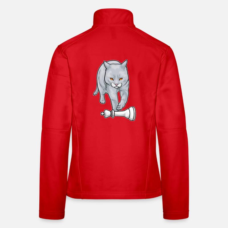 Chat Chess Piece King Chess Veste en tissu softshell Femme