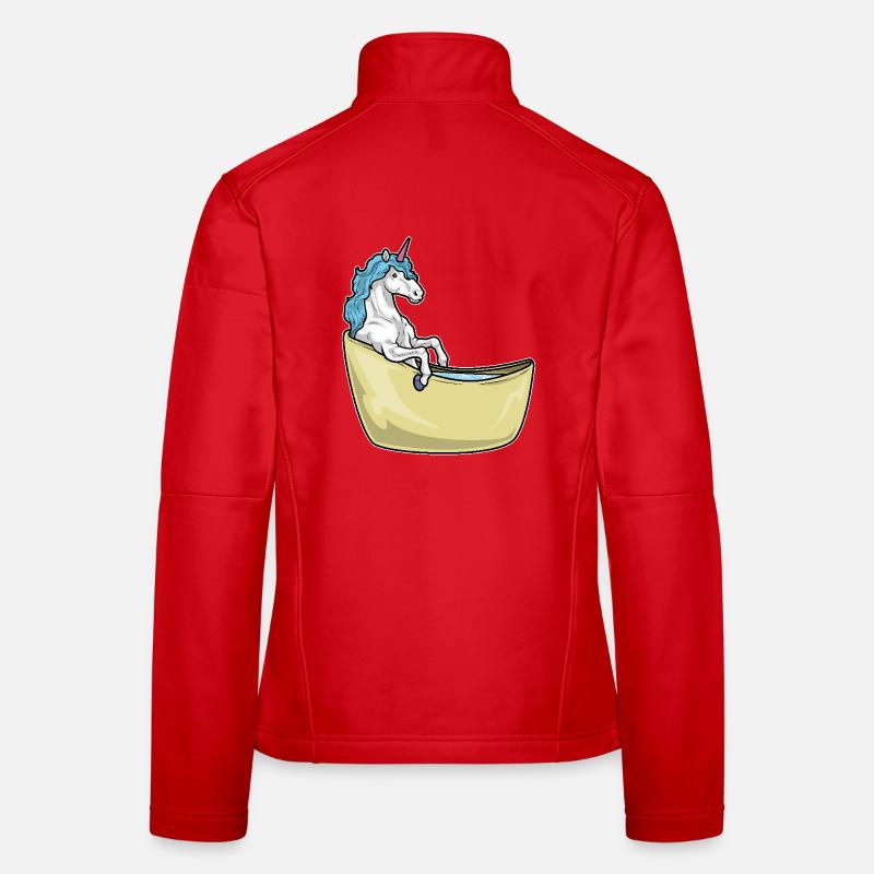 Unicorn Bathing Bathtub Women's Softshell Jacket