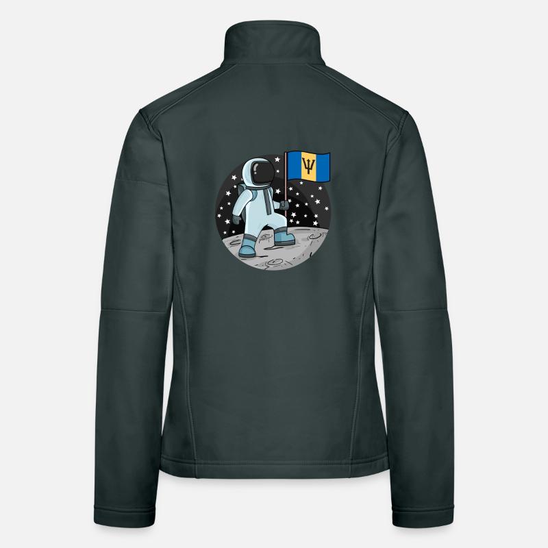 Drapeau astronaute Barbade Veste en tissu softshell Femme