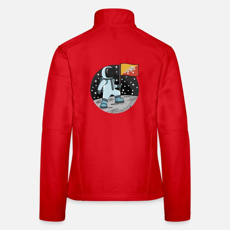 Drapeau des astronautes du Bhoutan Veste en tissu softshell Femme