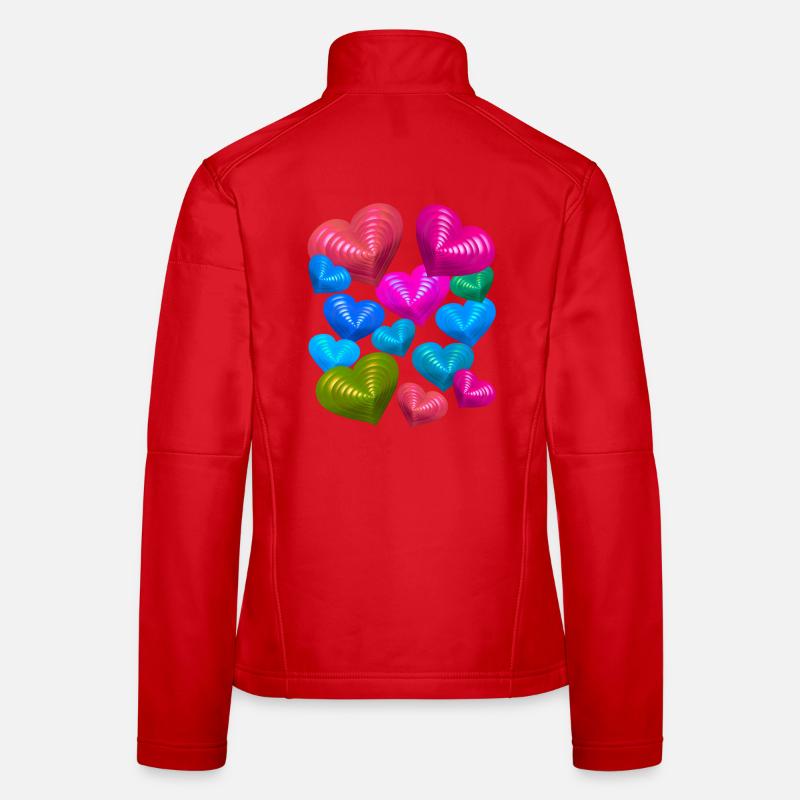 Coeurs de la Saint-Valentin Coeurs Amour La Saint-Valentin Veste en tissu softshell Femme