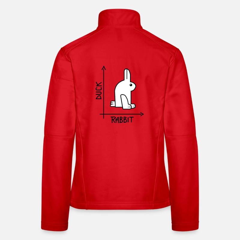 Ente oder Kaninchen Optische Täuschung - Frauen Softshelljacke - Rot
