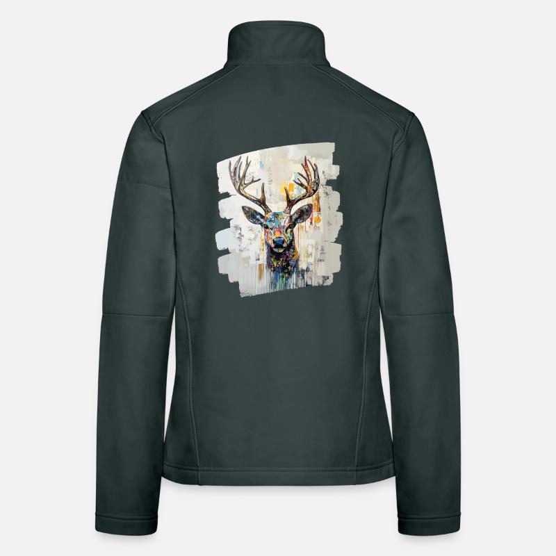 Hirsch mit Geweih Frauen Softshelljacke