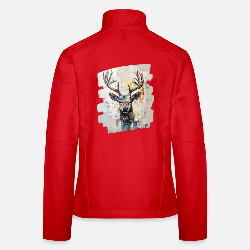 Hirsch mit Geweih Frauen Softshelljacke