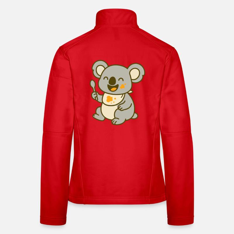 Mignon bébé koala mangeant Veste en tissu softshell Femme
