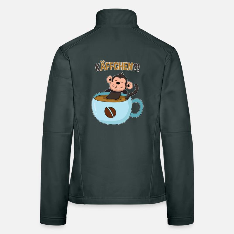 Kaffeepause mit Affe Frauen Softshelljacke