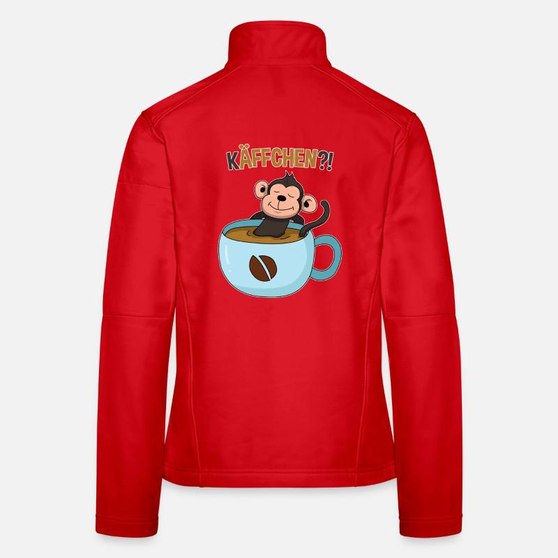 Pause-café avec le singe Veste en tissu softshell Femme