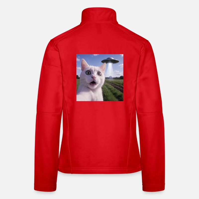 Selfie de chat avec un OVNI extraterrestre Veste en tissu softshell Femme