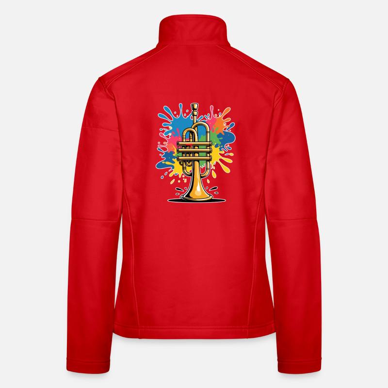 Illustration de trompette vibrante dans un style graffiti Veste en tissu softshell Femme