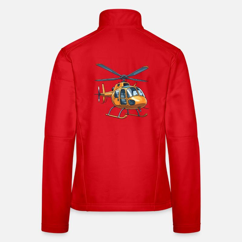 Helicopter comic graphic design Women's Softshell Jacket