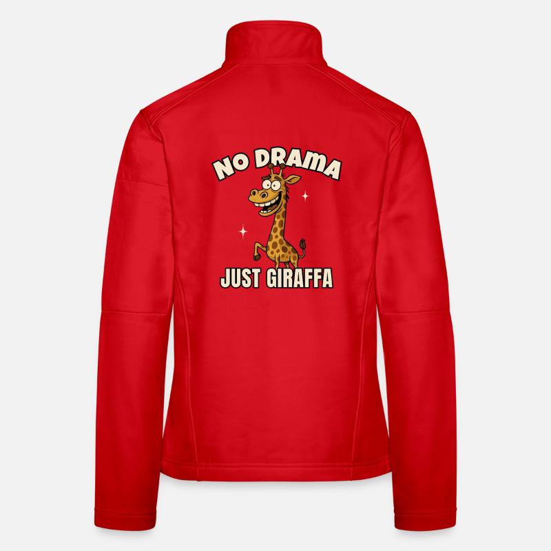 Humorous giraffe motif with saying Women's Softshell Jacket