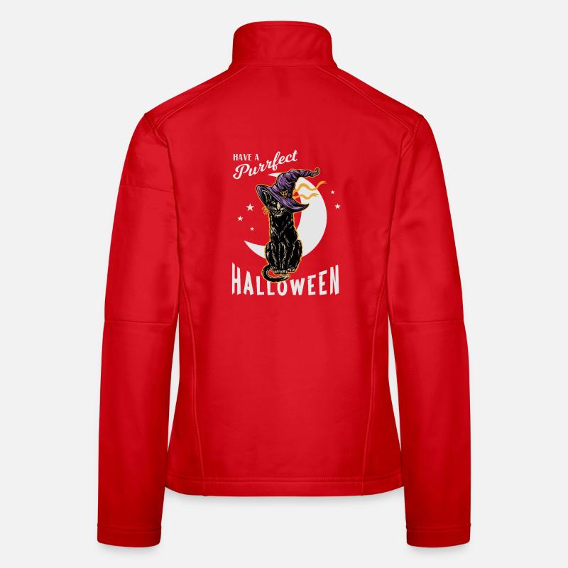Halloween Katzen mit Hexenhut Frauen Softshelljacke