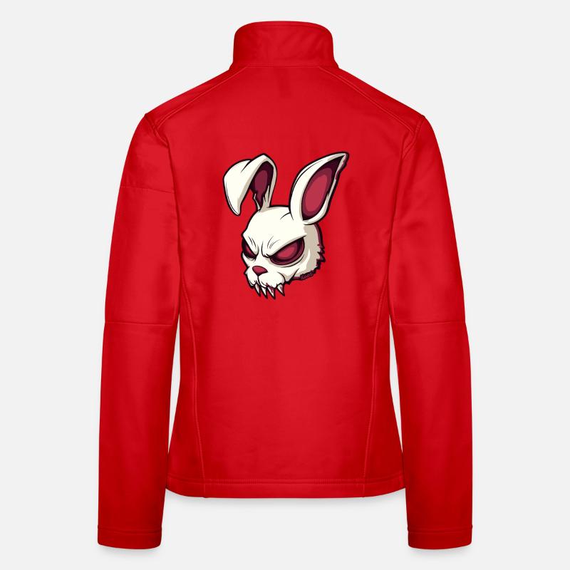 Evil Bunny Skull Illustration Women's Softshell Jacket