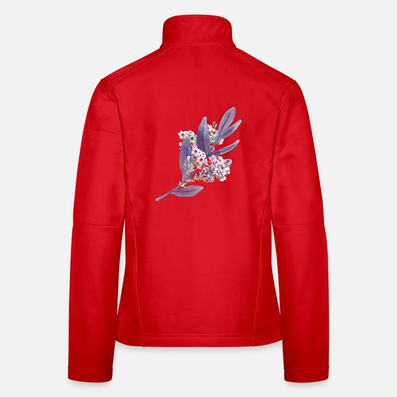 Lila Lavendel Blumenmuster Frauen Softshelljacke
