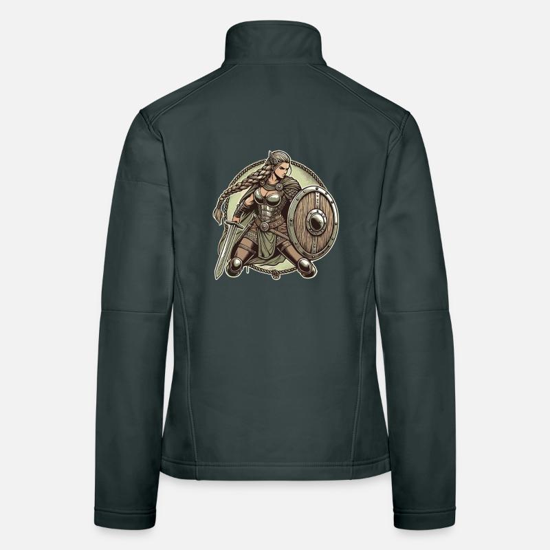 Warrior with shield and sword Women's Softshell Jacket