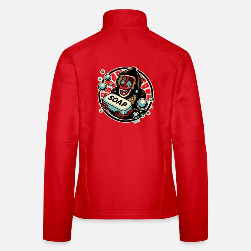 Mandrill Affe mit Seife Frauen Softshelljacke